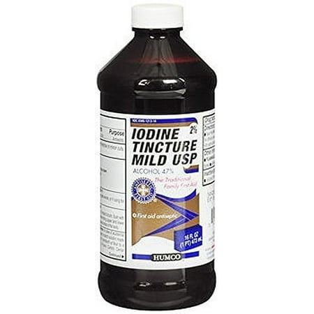 Humco Mild Iodine Tincture First Aid Antiseptic Prevent Infections, 16 oz