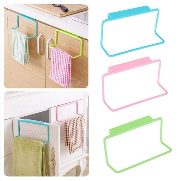 3Pcs Over Door Tea Towel Holder Rack Rail Cupboard Hanger Bar Hook for Bathroom Kitchen Home