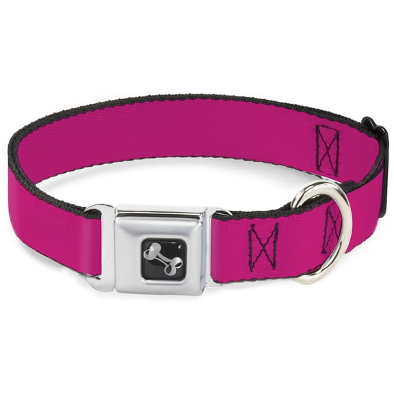 Buckle-Down Pet Collar, Dog Collar Metal Seatbelt Buckle, Neon Pink Print, 9.5 to 13 Inches 1.0 Inch Wide