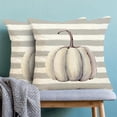 thumbnail image 2 of Fall Pillow Covers 20x20 Inch Set of 2,Grey Pumpkin Throw Pillows Case,Gray Stripes Autumn Outdoor Decorative Square Linen Farmhouse Harvest Decor Cushion Covers for Home Sofa Bed Couch, 2 of 6