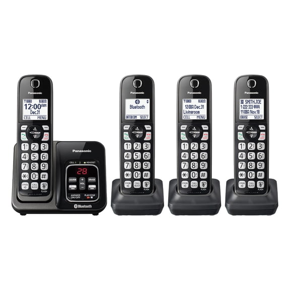 Panasonic KX-TGD664M Bluetooth Cordless Phone - Cordless - Corded - 1 x Phone Line - 4 x Handset - Speakerphone