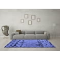 thumbnail image 3 of Ahgly Company Indoor Round Solid Blue Modern Area Rugs, 4' Round, 3 of 4