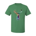 thumbnail image 2 of Wild Bobby, Colorful Paint Splatter Deer Head, Animal Lover, Men's Graphic Tees, Kelly, 5XL, 2 of 3