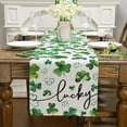 thumbnail image 2 of YIBAGA St. Patrick's Day Table Runner, Shamrock Lucky Table Decorations for St. Patrick's Day Party Dining, 13x108 inch, Polyester, 2 of 6
