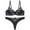 Black, variant on Women Floral Lace Lingerie Set Wirefree Lace Adjustable Shoulder Straps Push Up Bra Thong Panties Soft Breathable Daily Honeymoon Romantic Bedroom Night Occasions