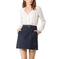 thumbnail image 6 of Allegra K Women's Work a-Line Belted High Waist Mini Skirt with Pocket, 6 of 7