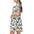 thumbnail image 2 of Lsque Excavator Print Women's Casual Dress T-Shirt Summer Short Sleeve Scoop Neck Swing Dresses, 2 of 6