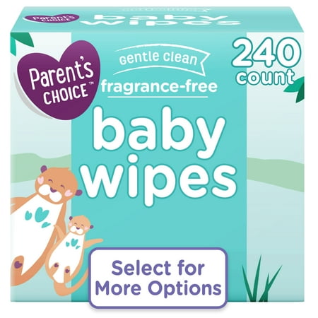 Parent's Choice Fragrance Free Baby Wipes, 240 Count (Select for More Options)
