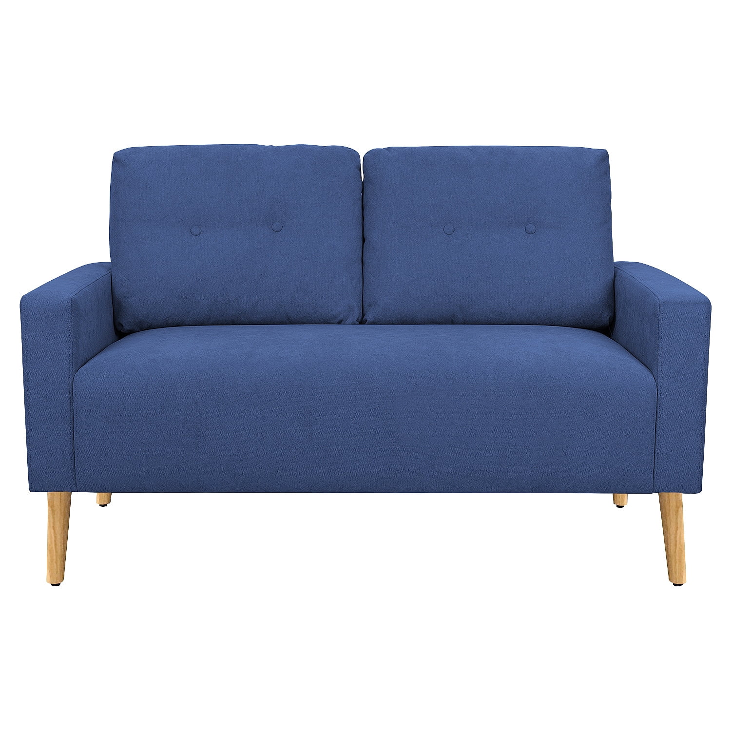 Lacoo Mid-Century Loveseat Sleeper Button Tufted 2 Seater Sofa, Blue