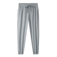 thumbnail image 2 of Aayomet Men Sweatpants Loose Ice Silk Solid Sports Leggings (Gray, XL), 2 of 5