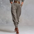 thumbnail image 4 of Women's Casual Long Sleeve Collared Belted Jogger Jumpsuit with Pockets, 4 of 6