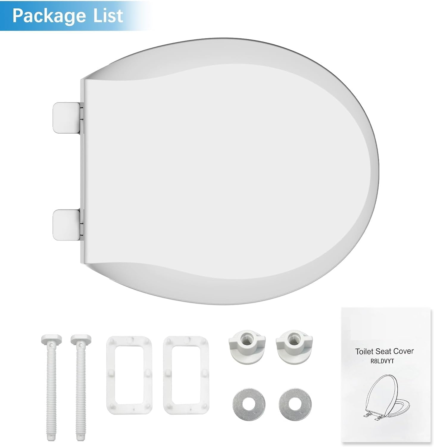 Toilet Seat, Elongated Toilet Seat with Toddler Seat Built in, Potty Training Toilet Seat Elongated Fits Both Adult and Child, with Slow Close and Magnets- Elongated