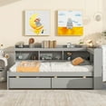 thumbnail image 2 of Elegant Design Daybed with L-shaped Bookcases,Drawers, Pine Wood Day Bed with Maximized Space for Living Room/Bedroom, Slats Support Wooden Sofa Bed for Teens Adults, 2 of 9