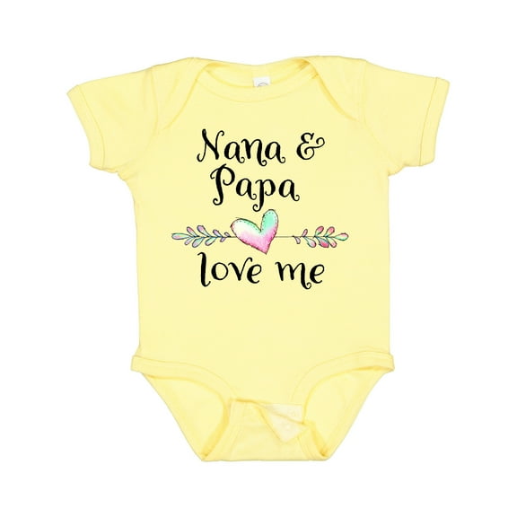 Inktastic Nana and Papa Love Me Heart Grandchild Boys or Girls Baby Bodysuit
