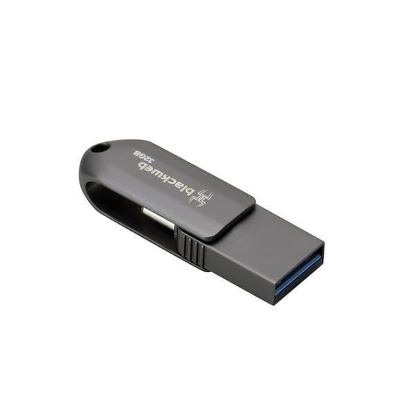blackweb 32 GB Dual Drive USB Type-C Flash Drive (BWA22DS001C-Black)