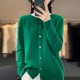 thumbnail image 1 of Suéter de lana de otoño e invierno, cárdigan de cuello redondo, suéter casual de color sólido para mujer, ropa de mujer a juego, 1 of 6