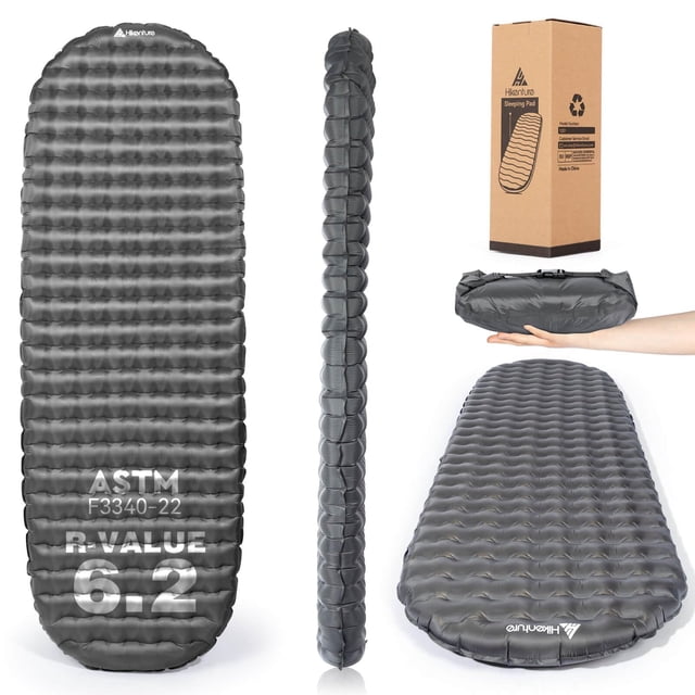 Colchón Inflable para Acampar Hikenture Ultraligero con Valor R de 6.2 y 550 g