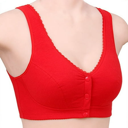 Itsame 1PC Bras for Women s Full Support Everyday Casual Bra Set Comfortable Breathable Standard Straps Wireless Comfort Bralette Red Size XL