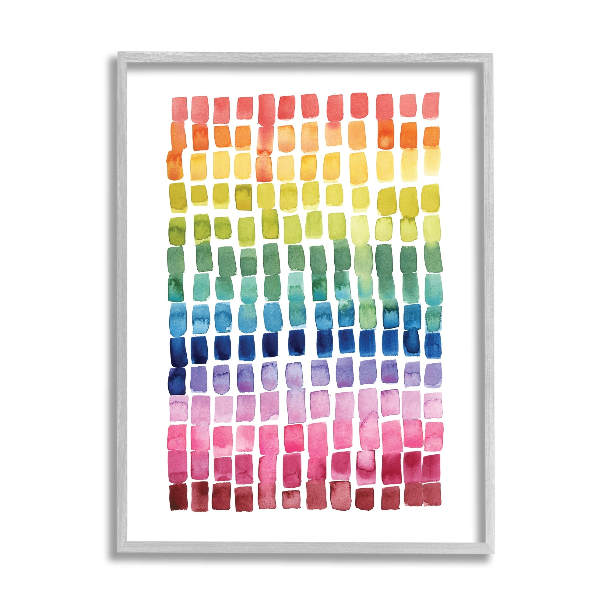 Stupell Industries Modern Rainbow Abstraction Geometric Block Tiles,16 x 20,Designed by Grace Popp