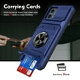 thumbnail image 2 of Designed for Moto G 5G (2023) Card Holder Case with 360°Rotatable Ring Holder Kickstand,2-Layer Heavy Duty Shockproof Rugged Hybrid Hard PC Soft Rubber Case For Motorola Moto G 5G (2023),Blue, 2 of 7