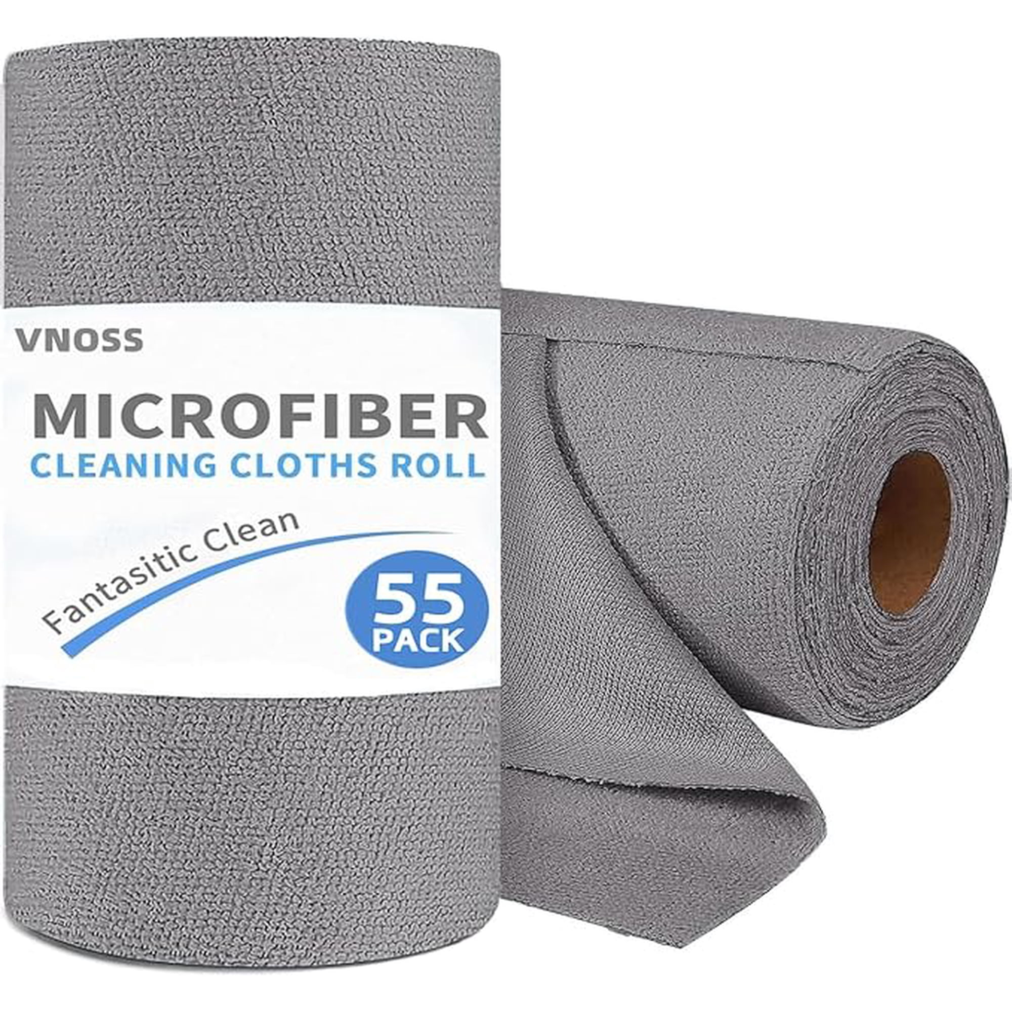 ELOYA- Microfiber Cleaning Cloth Roll Grey 55 Pack 11 x 9 Inches
