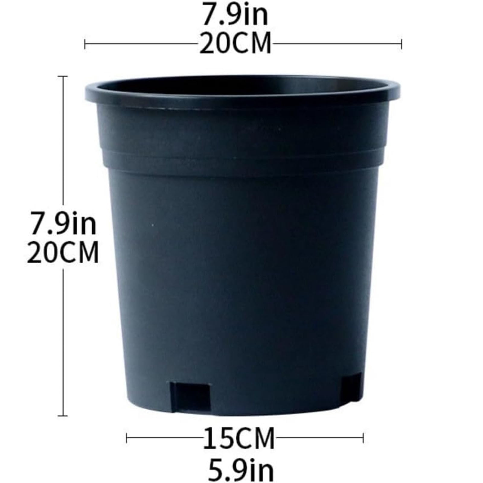 LYINGF Plant Pots Plastic Flower Pots Green Plant Potted Plants Balcony Flower Pots Gardening Plastic Planters - Ideal for Stocking Stuffers or Home Christmas Decorations - Black