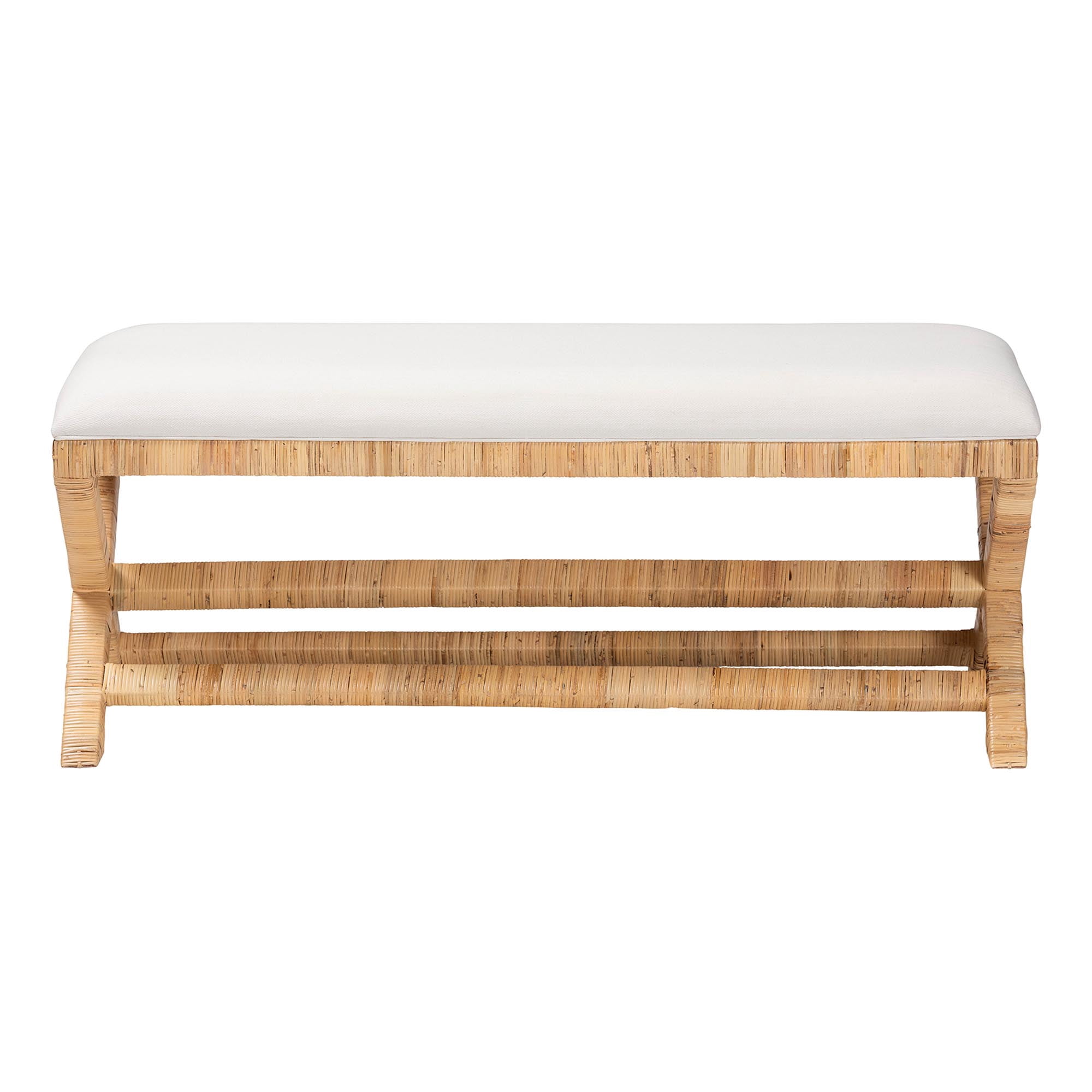 bali & pari Christy Boho Accent Bench, Light Honey
