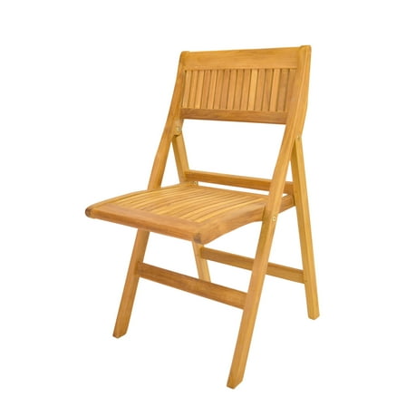 Farmhouse Folding Chair - Teak Side Chair - Patio Outdoor Furniture - Easy Storage