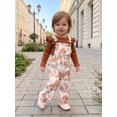 thumbnail image 6 of RUINIXCW Baby Girl Outfit, Long Sleeve Romper with Floral Overall Pants Fall Outfit Clothing Set, 6 of 9