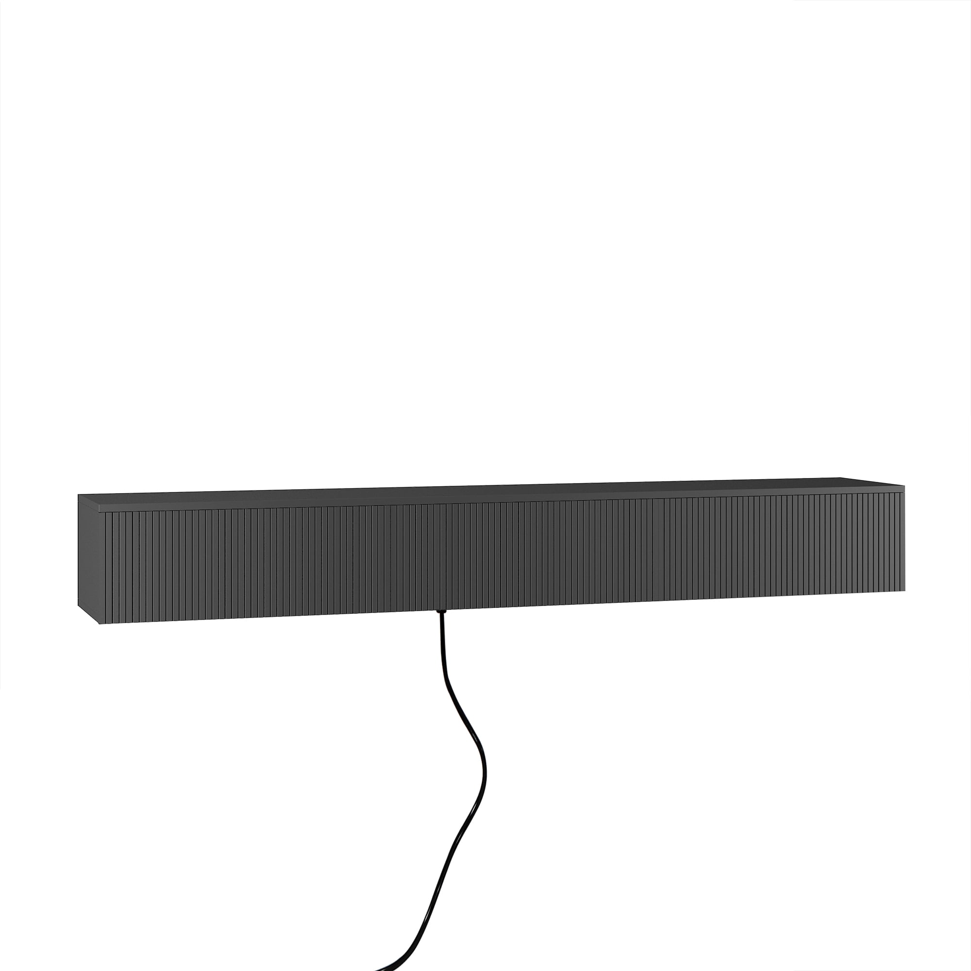 69" Floating Wall Mounted TV Stand with 16-Color LED Lights, Modern Entertainment Center for 55/60/65 Inch TVs, Black