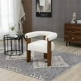 thumbnail image 3 of Pemberly Row Cream Boucle Fabric Dining Chair in Solid Wood Walnut Finish, 3 of 8