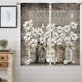 thumbnail image 4 of Farmhouse Floral Curtains, Rustic Vintage Flower Country Window Curtains 42x63 Inch for Bedroom Living Room Decor, Daisy Wooden Barn Door Window Drapes Treatment Draperies Fabric Rod Pocket, 4 of 6