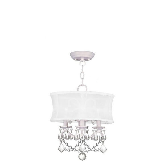Traditional Glam Three Light Chandelier-White Finish Bailey Street Home 218-Bel-1653874