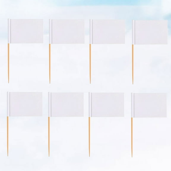 YSNOOWE 100Pcs Appetizer Skewers White Wood Paper For Diy Food Decoration Party Supplies