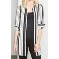 thumbnail image 3 of Karen Kane Womens Striped Tunic Blouse, Black, Small, 3 of 4