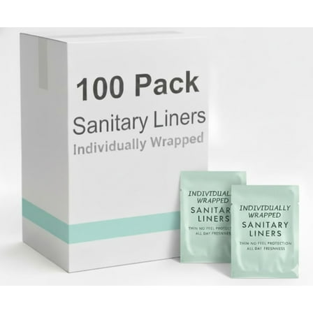 100 Pack Women's Panty Liners Individually Wrapped Sanitatary Liners for Light Flow