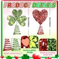 thumbnail image 3 of Valentine's & St. Patrick's Day Mini Tree Topper - Heart & Shamrock Glitter Iron Ornaments, Red & Green Metal Holiday Decor for Irish Festival Party & Seasonal Tabletop Trees, 3 of 6