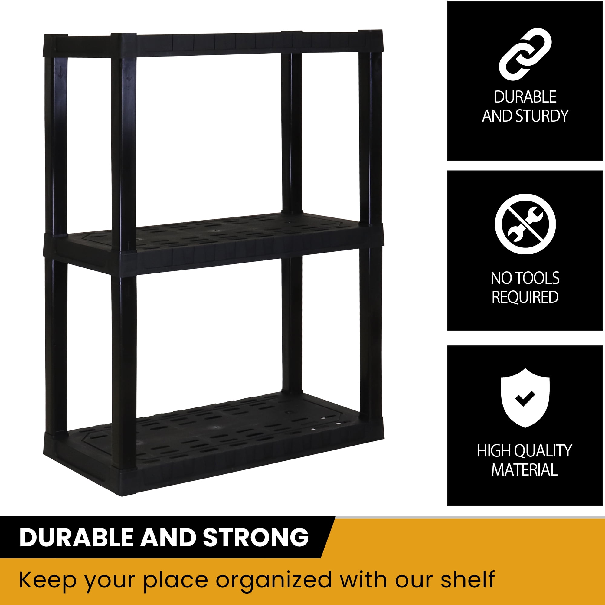 Hyper Tough 4-Tier Shelving Unit, W30 x D14 x H56 Multipurpose Home  Storage Organizer, Black