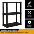 thumbnail image 4 of Hyper Tough plastic Storage Shelves Garage Shelving Unit 3-Tier 39"H x 30"W x 14"D, Black 300 lb Capacity, 4 of 8