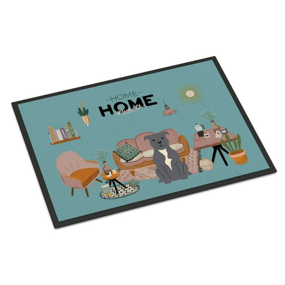 Blue Staffordshire Bull Terrier Sweet Home Indoor or Outdoor Mat 18x27 CK7891MAT