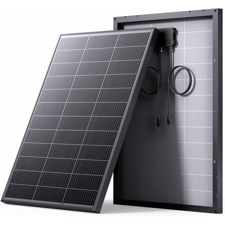 N-Type 16BB 100 Watt Solar Panel, Compact 12V 100W 25% High Efficiency Monocrystalline PV Module, for Camping, RV/Van, Off-Grid Cabin & DIY Projects