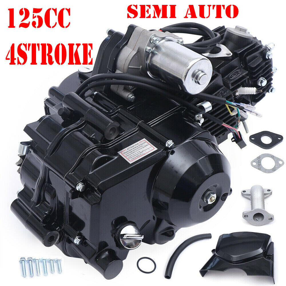 SHZICMY 125cc 4-stroke Pedal Start Engine Motor with Reverse for ATV Go Kart Quad 7.64HP Black