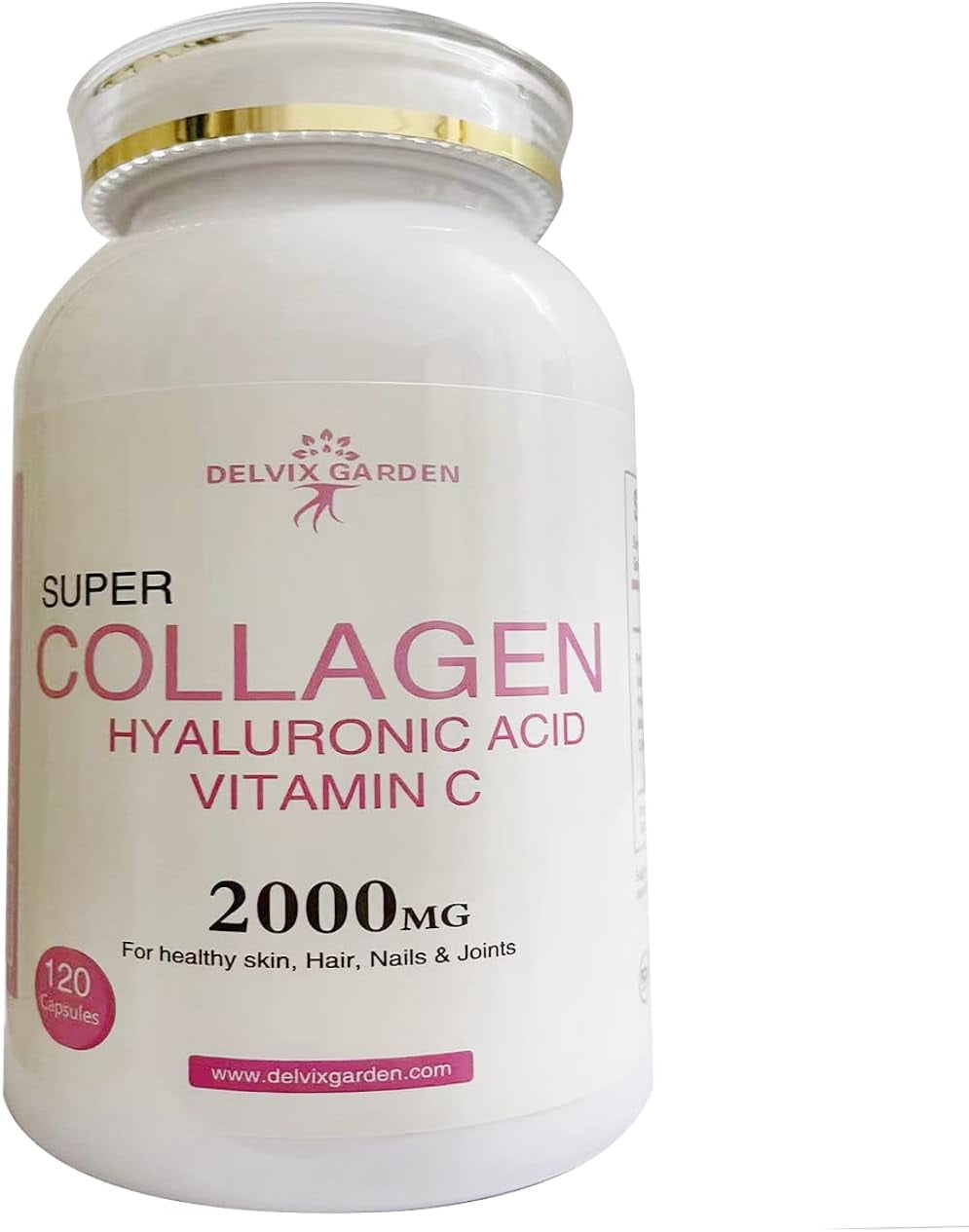 120 Collagen with Hyaluronic Acid and Vitamin C Pills for Anti-Aging