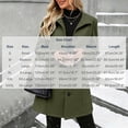 thumbnail image 3 of Wovilon Womens Hooded Wool Coat Mid Length Single Breasted Button Front Long Sleeve Warm Winter Outerwear with Pockets Solid Color Fall Clothes, 3 of 7