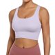 thumbnail image 1 of Sujetador deportivo sin aros para mujer - Camiseta de yoga sexy con fruncido y relleno fijo en el pecho - S-XL, 1 of 4