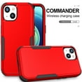 thumbnail image 3 of for iPhone 13 Mini Case, Defender Case Compatible with iPhone 13 Mini Case, Hybrid Heavy Duty Military Grade Full-Body Drop Shockproof Dustproof 3-Layers Rugged Protective Phone Cover, 
Red/Black, 3 of 6