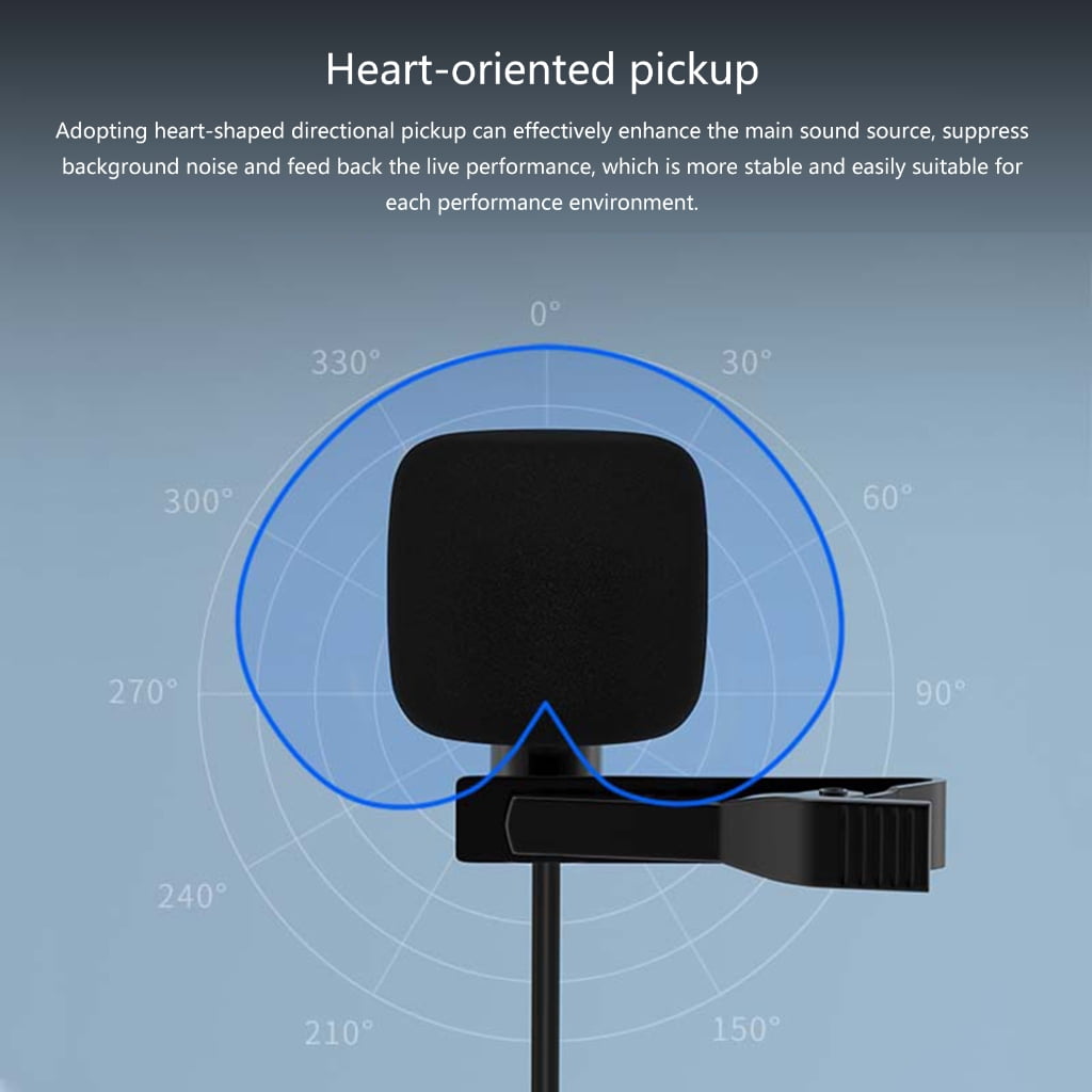 Zeiwohndc Clip on Microphone for Streaming and Recording Lapel Mic with Noise Reduction