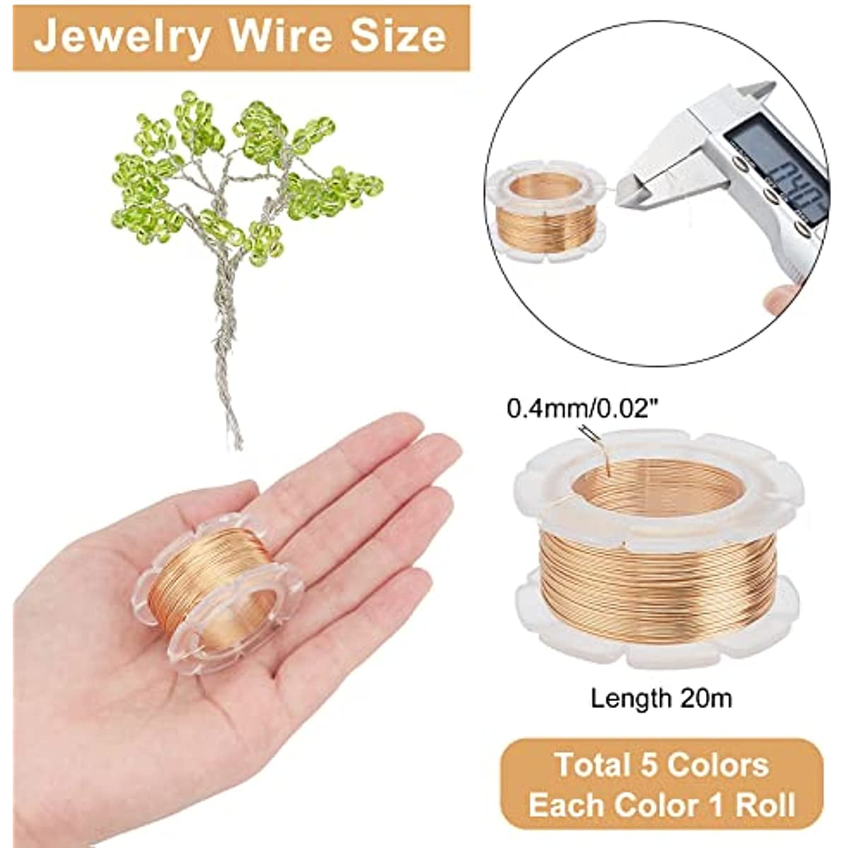 MIKIMIQI 328Ft Jewelry Wire Craft Wire 26 Gauge Tarnish Resistant