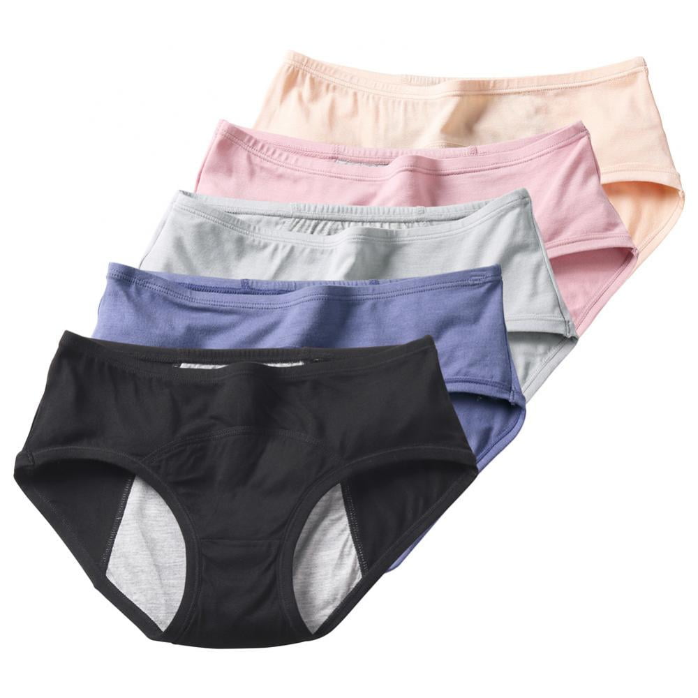 5 Pack Period Underwear for Women Hipster Postpartum Leakproof ...