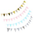 thumbnail image 4 of 4pcs Wave Pattern Pennant Bronzing Birthday Party Paper Decoration Hanging Flag, 4 of 8